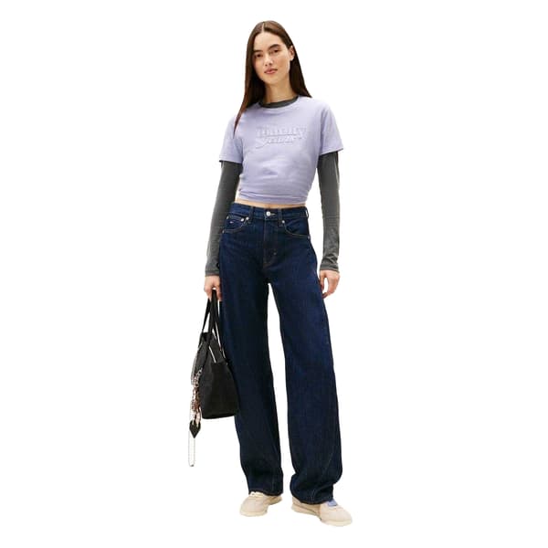 Tommy Jeans Dam/Dam Script Bomull Kort Regular Kortärmad T-shirt