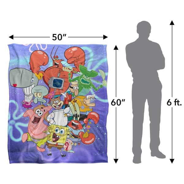 SpongeBob SquarePants Silky Characters Supersoft Blanket