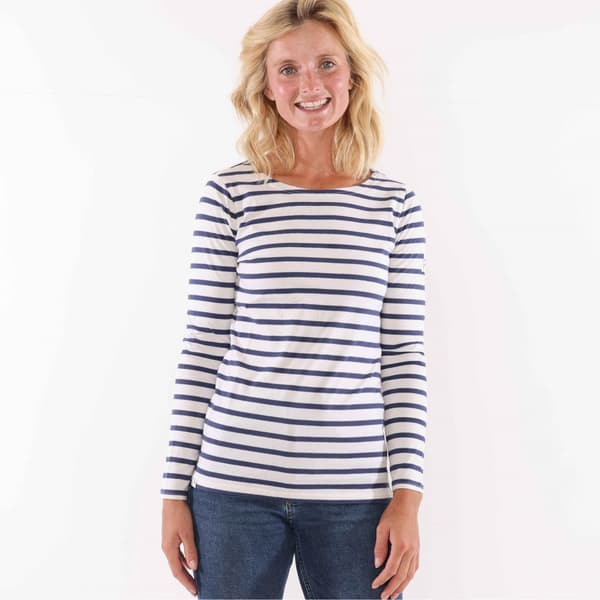 Lazy Jacks Randig Breton Topp för Dam