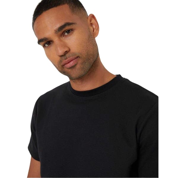 Threadbare Mens Textured Crew Neck Regular T-Shirt