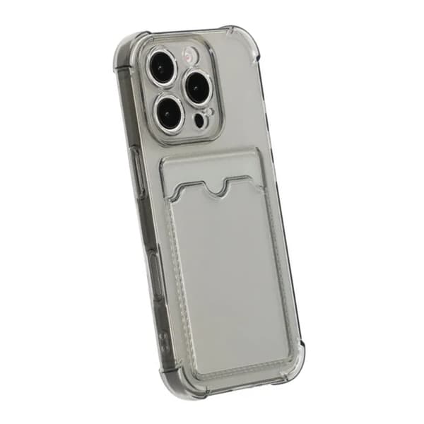 Shockproof Case with Card Holder iPhone 16 Pro Black