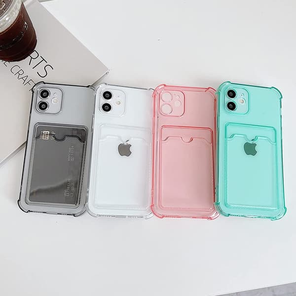 Shockproof Case with Card Holder iPhone 11 Transparent