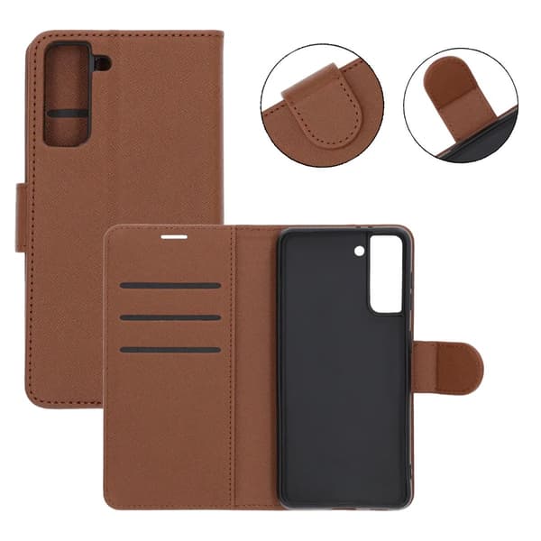 Samsung Galaxy S21 Wallet Case with Stand - Brown