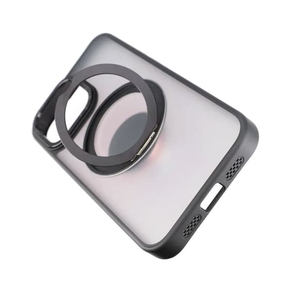Rvelon  TPU + PC Metal Ring Case With MagSafe For iPhone 15 Pro Max Black