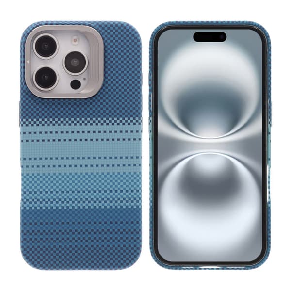 Magsafe Case and Stand for iPhone 16 Pro - Striped Blue