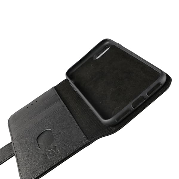 RV Leather Wallet Case-iPhone 7/8/SE 2020-Black