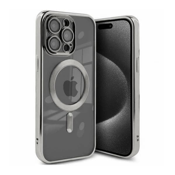 Luxury Mobile Case with Magsafe iPhone 15 Pro Max - Silver