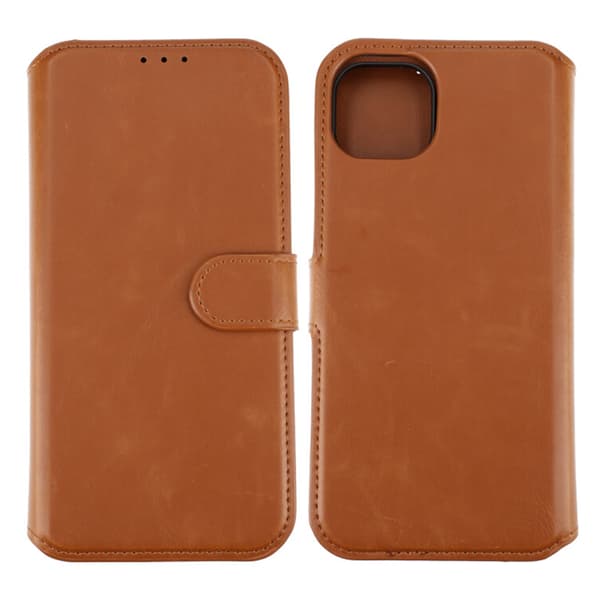 iPhone 15 Plus Plånboksfodral Magnet Rvelon - Brun