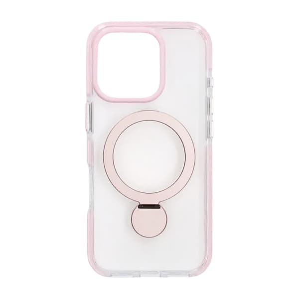 Pindun 360°Rotating Stand Magnetic Case For iPhone 16 Pro Pink