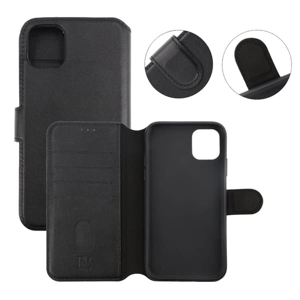 iPhone 14 Pro Max Plånboksfodral Extra Kortfack Rvelon - Svart