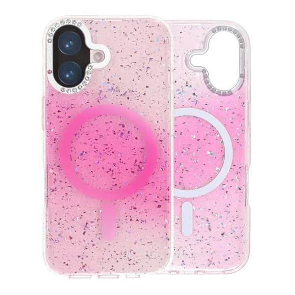 Glitter Diamond Magnetic Case - iPhone 17 Pink