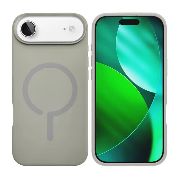 Silicone Mobile Case with Camera Metal Frame for iPhone Air - Gray