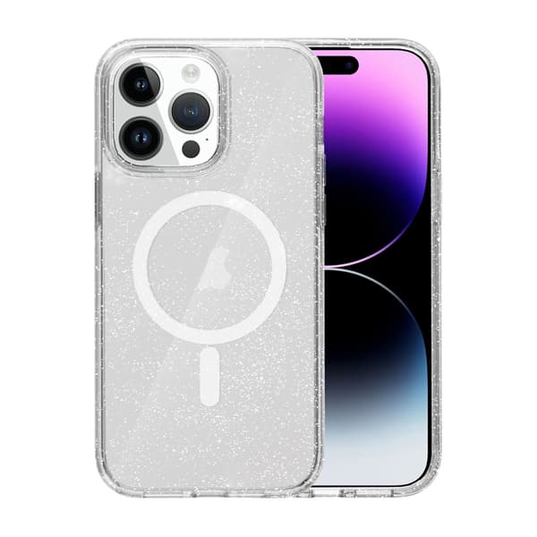 iPhone 15 Pro Mobilskal Glitter Magsafe - Transparent