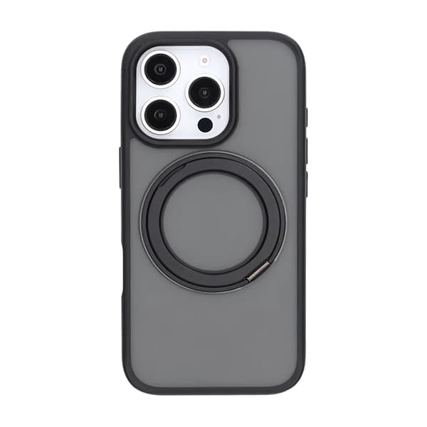 Matte case 360 rotating bracket Mobile Phone Case For iPhone 16 Pro Black