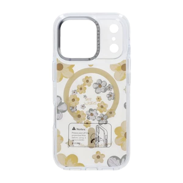 Gradient Floral Magnetic Case For iPhone 17 Pro Yellow