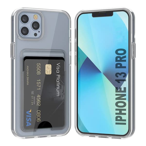 iPhone 13 Pro Case with Card Holder TPU - Transparent