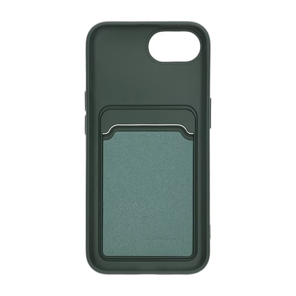 iPhone 16e Silicone Mobile Case with Card Holder - Green