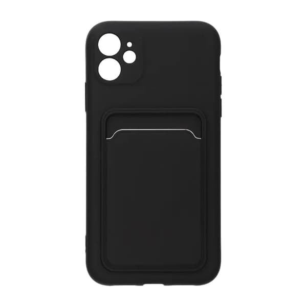 Silicone Case with Card Holder iPhone 11 - Black