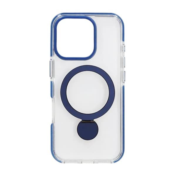 Pindun 360°Rotating Stand Magnetic Case For iPhone 16 Pro Blue