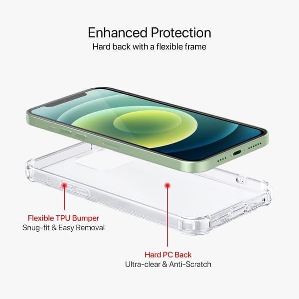 Shockproof Mobile Case iPhone 12 Mini - Transparent