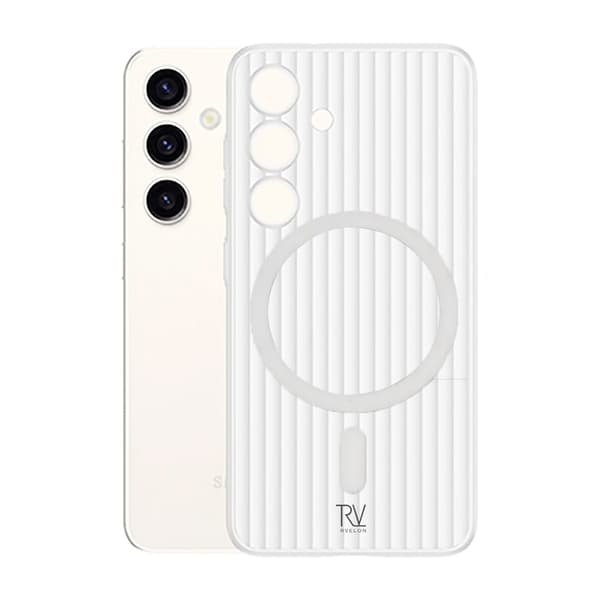 Samsung Galaxy S24 Plus Mobilskal Korrugerad med Magnet Rvelon - Vit