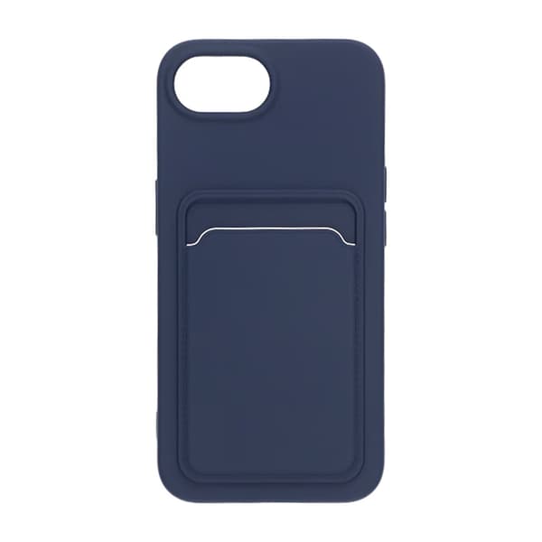 iPhone 16e Silicone Mobile Case with Card Holder - Blue