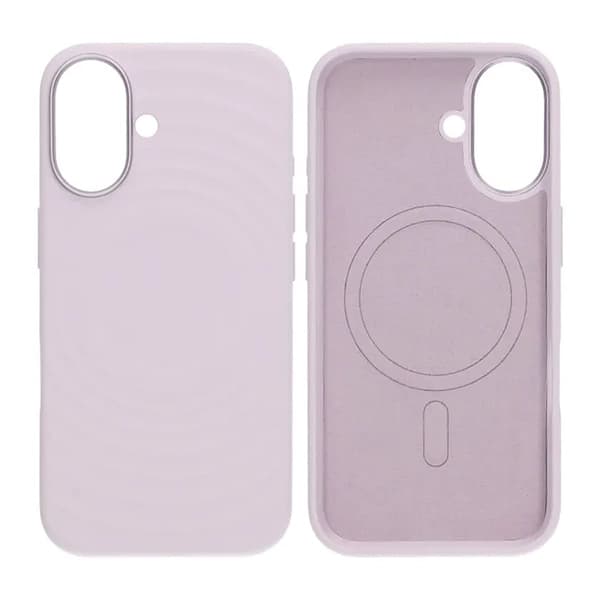 Cream wave liquid silicone Case For iPhone 16 purple