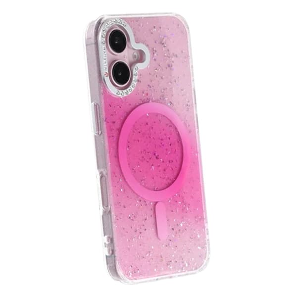 Glitter Diamond Magnetic Case - iPhone 16 Pink