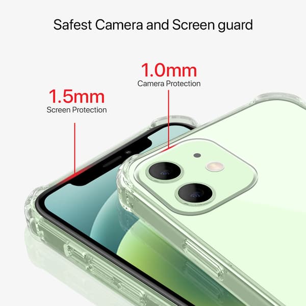 Shockproof Mobile Case iPhone 12 Mini - Transparent