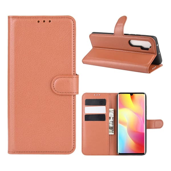 Xiaomi Mi Note 10 Lite Plånboksfodral med Stativ - Brun