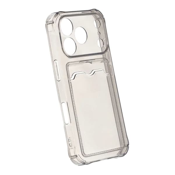 Shockproof Phone Case with Card Holder for iPhone 17 Pro - Black