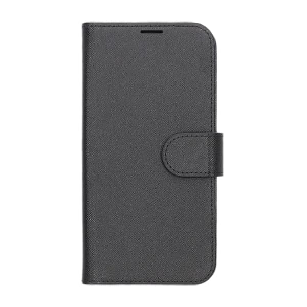 Flip Stand Leather Wallet Case For iPhone 16 Pro Black