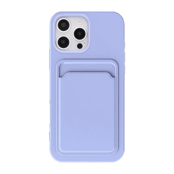 Silicone Case with Card Holder iPhone 16 Pro - Purple
