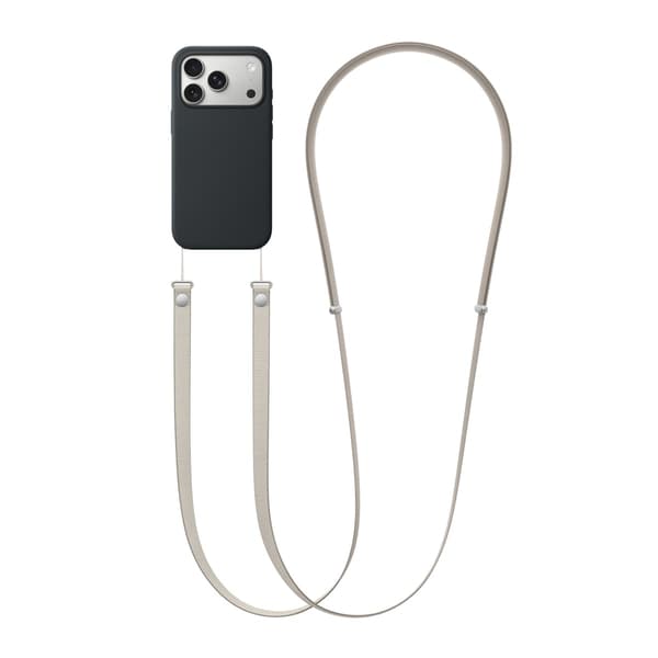 Crossbody Strap för iPhone mobilskal - Ljusgrå