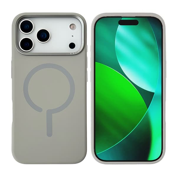 Mobilskal Silikon med Kamera Metallram för iPhone 17 Pro - Grå