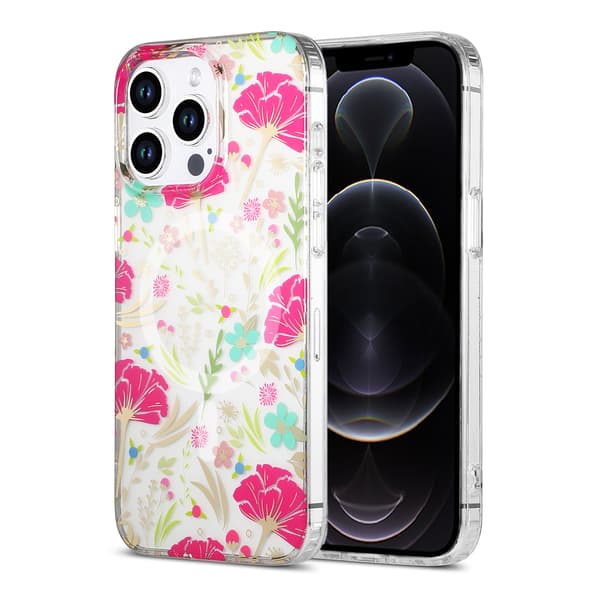 iPhone 12 Pro Max Case MagSafe - Flowers Red/Green