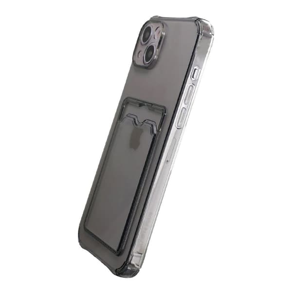 Shockproof Case with Card Holder iPhone 15 Black