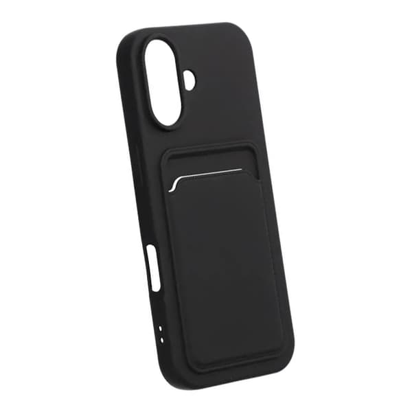 Silicone Mobile Case with Card Holder for iPhone 17 - Black