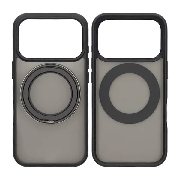 Matte Case 360 rotating bracket Mobile Phone Case For iPhone 17 Pro Black