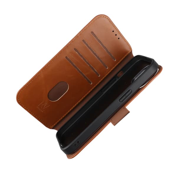 RV Magnetic Wallet Case iPhone 15 Brown