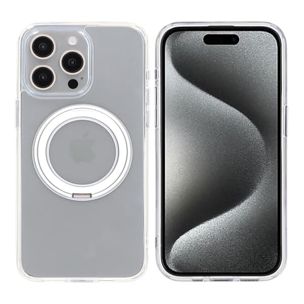 iPhone 15 Pro Max Mobilskal med Magsafe Stativ - Transparent
