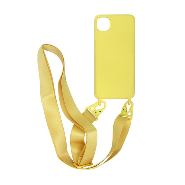 Silicone Strap and Necklace Case for iPhone 11 Pro Max - Yellow
