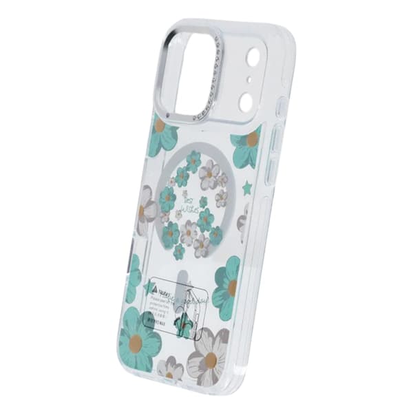 Gradient Floral Magnetic Case For iPhone 17 Pro Max Green