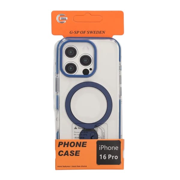 Pindun 360°Rotating Stand Magnetic Case For iPhone 16 Pro Blue