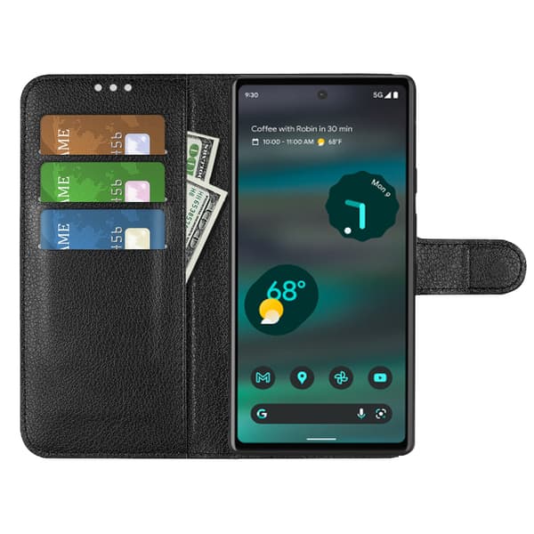 Google Pixel 6A Plånboksfodral med Stativ - Svart