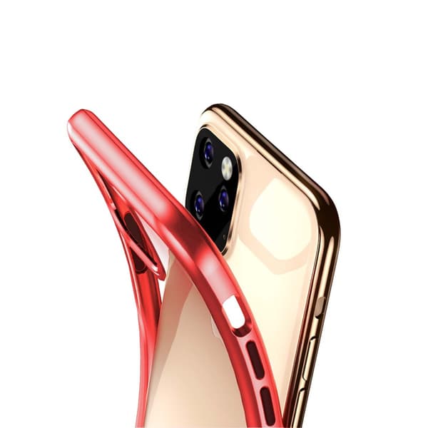 Stöttåligt Mobilskal iPhone 11 Pro Max - Transparent/Röd