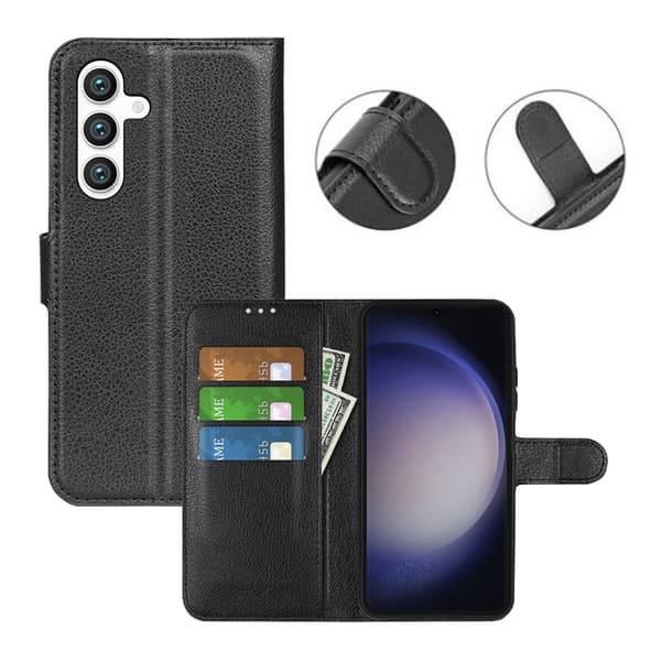 Samsung Galaxy S24 Plus Wallet Case with Stand - Black