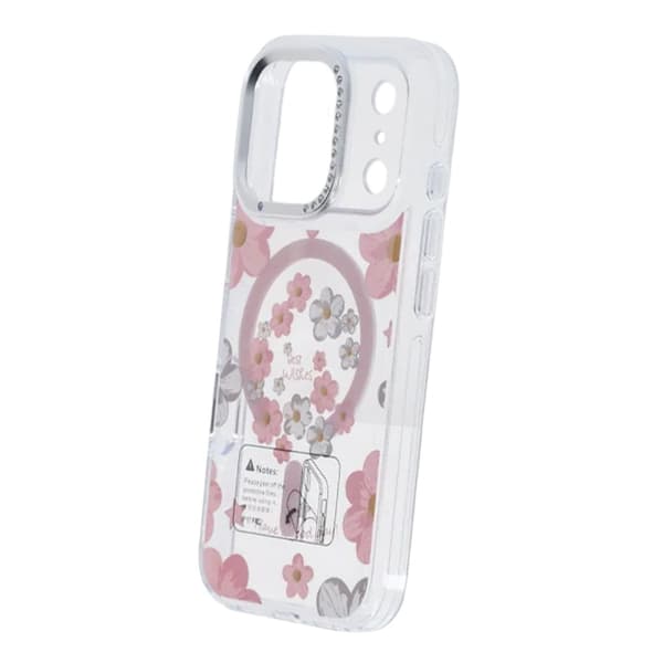 Gradient Floral Magnetic Case For iPhone 17 Pro Pink