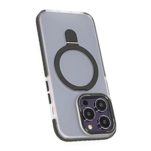 iPhone 15 Pro Mobile Case with Magsafe and Stand - Black