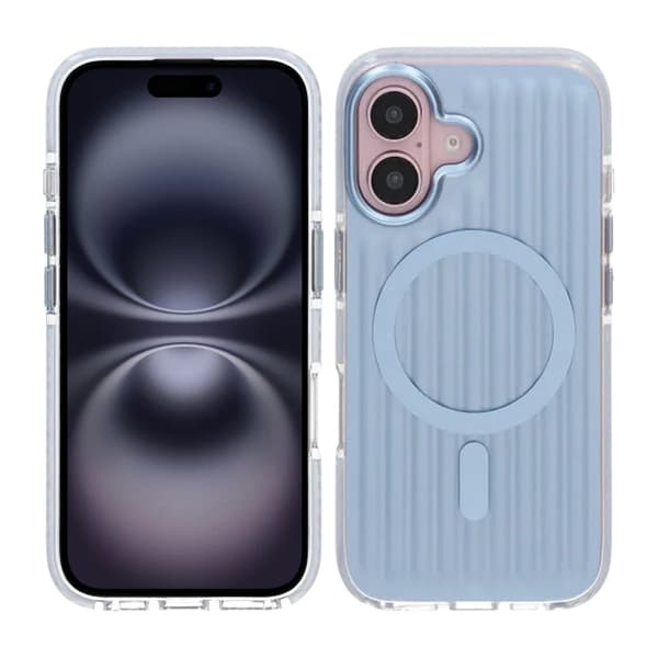 Patterned TPU Case for iPhone 16 with MagSafe - Blue